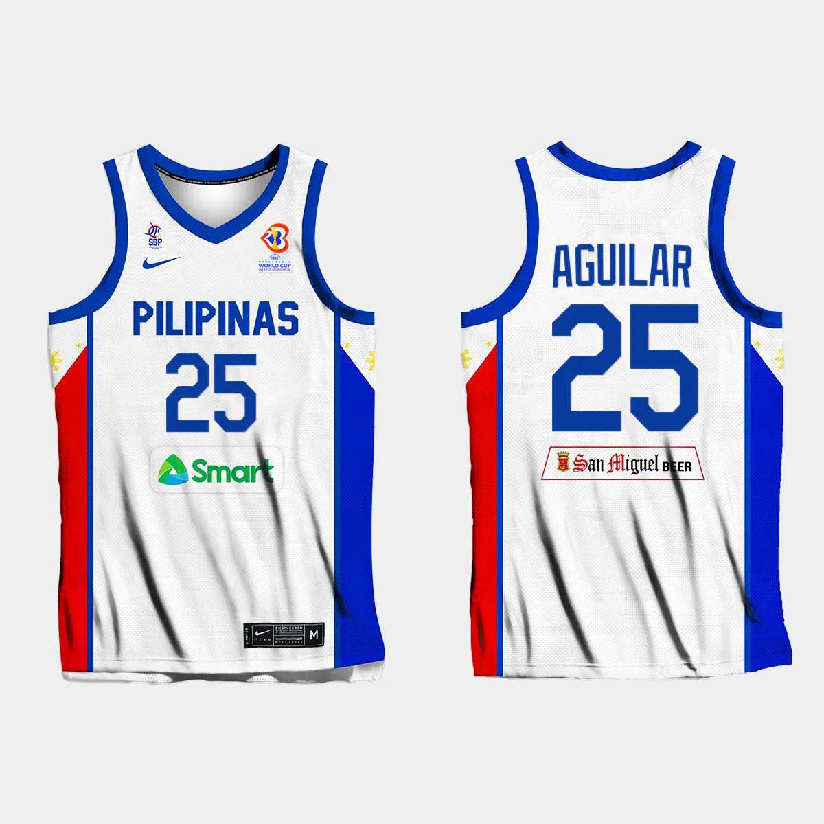 Japeth Aguilar Philippines Basketball 2023 FIBA World Cup White Home Jersey Japeth Aguilar Philippines Basketball 2023 FIBA World Cup White Home Jersey
