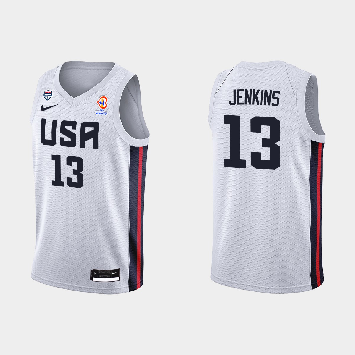 2023 FIBA Basketball World Cup USA Team John Jenkins White Jersey 2023 FIBA Basketball World Cup USA Team John Jenkins White Jersey