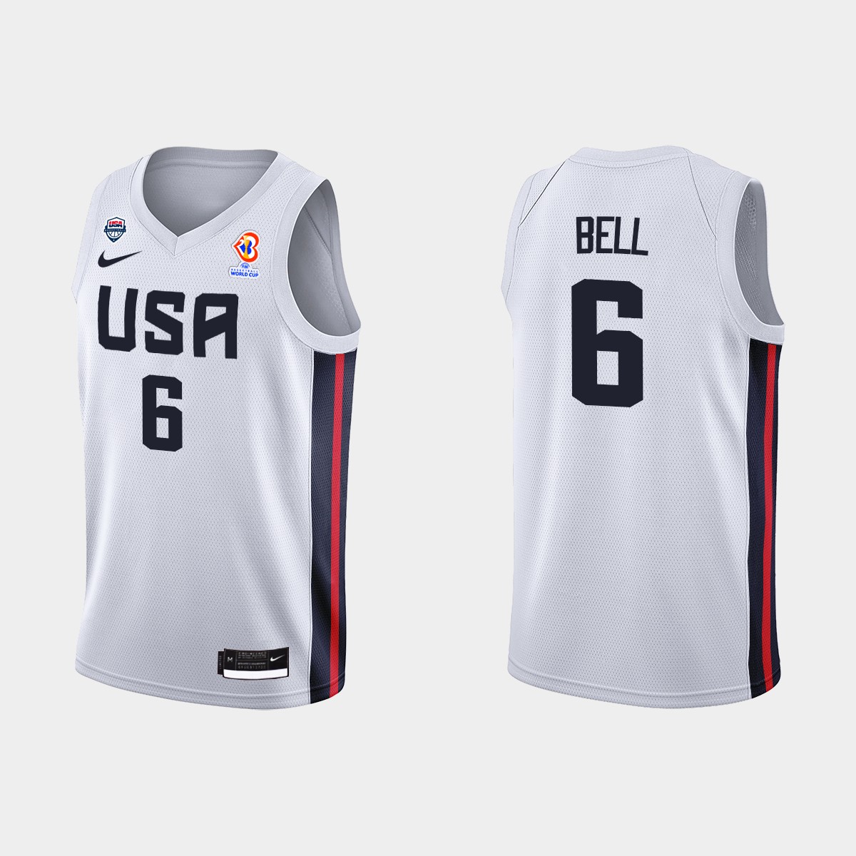 2023 FIBA Basketball World Cup USA Team Jordan Bell White Jersey 2023 FIBA Basketball World Cup USA Team Jordan Bell White Jersey
