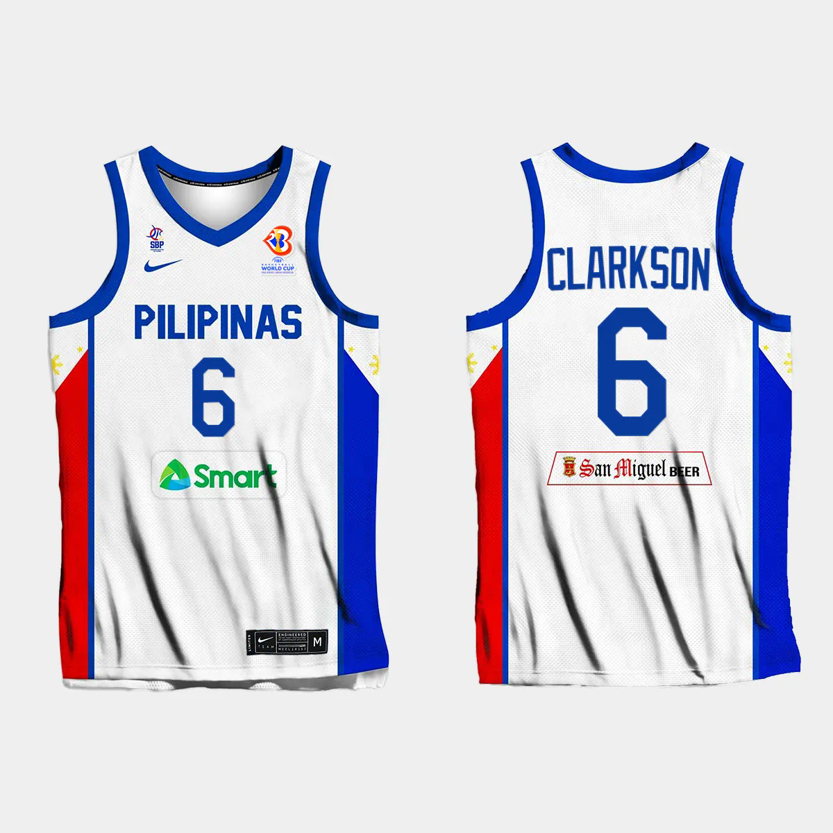 Jordan Clarkson Philippines Basketball 2023 FIBA World Cup White Home Jersey Jordan Clarkson Philippines Basketball 2023 FIBA World Cup White Home Jersey