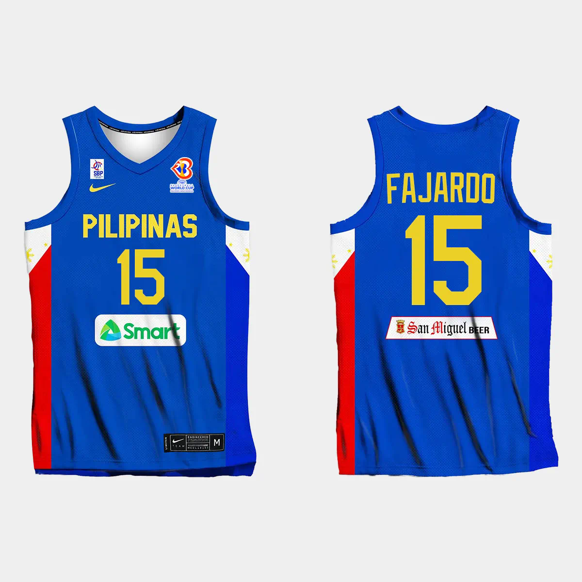June Mar Fajardo Philippines Basketball 2023 FIBA World Cup Blue Away Jersey