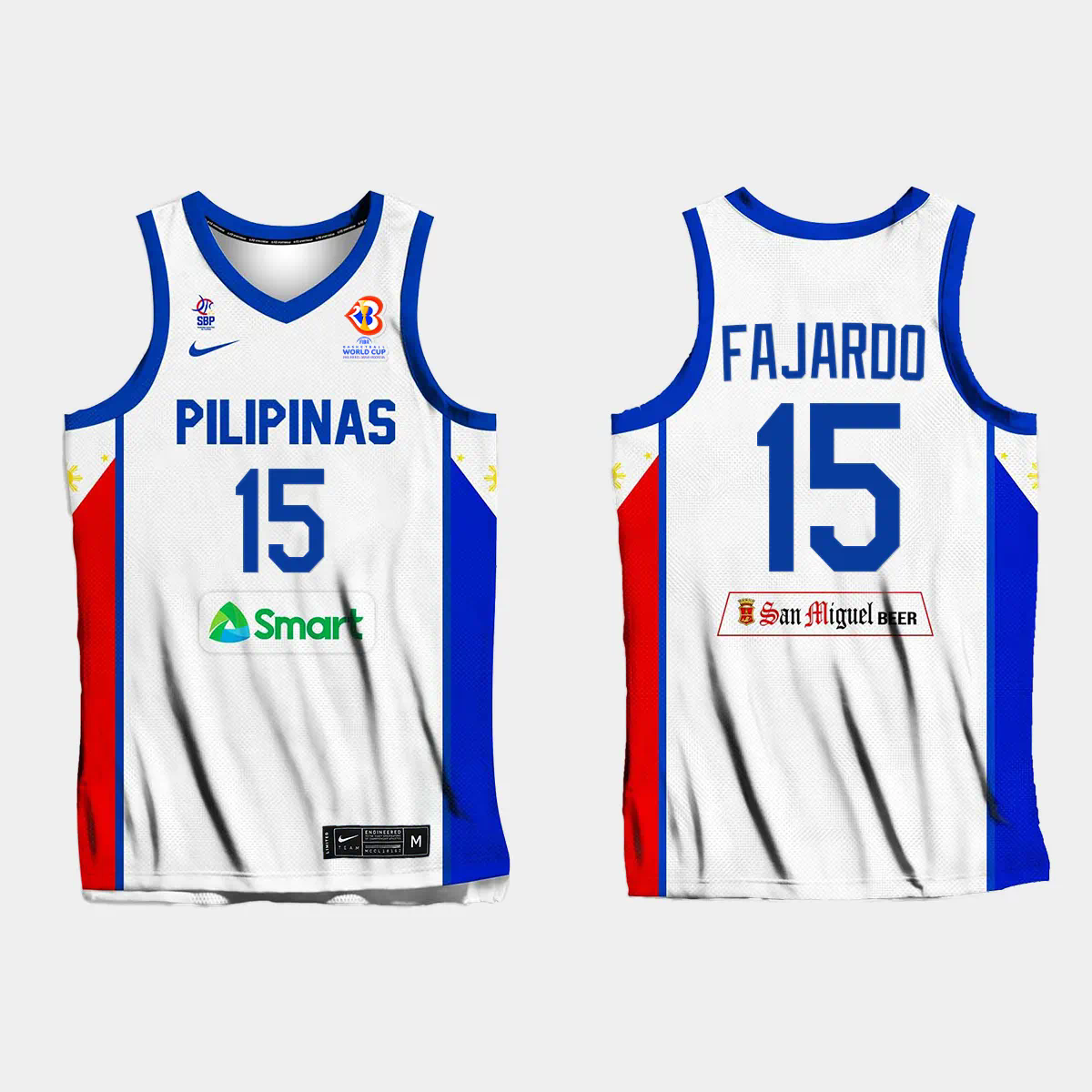 June Mar Fajardo Philippines Basketball 2023 FIBA World Cup White Home Jersey June Mar Fajardo Philippines Basketball 2023 FIBA World Cup White Home Jersey