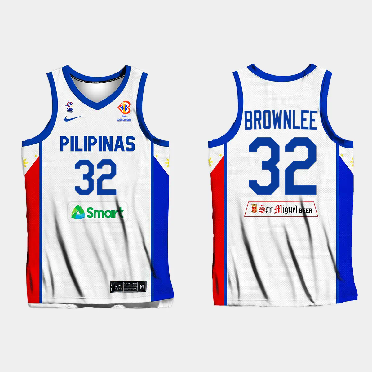 Justin Brownlee Philippines Basketball 2023 FIBA World Cup White Home Jersey Justin Brownlee Philippines Basketball 2023 FIBA World Cup White Home Jersey