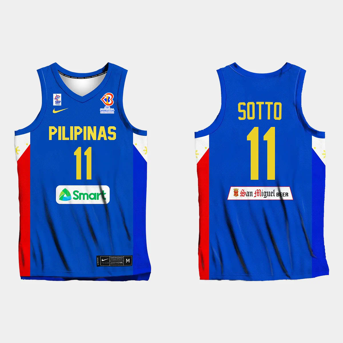 Kai Sotto Philippines Basketball 2023 FIBA World Cup Blue Away Jersey Kai Sotto Philippines Basketball 2023 FIBA World Cup Blue Away Jersey