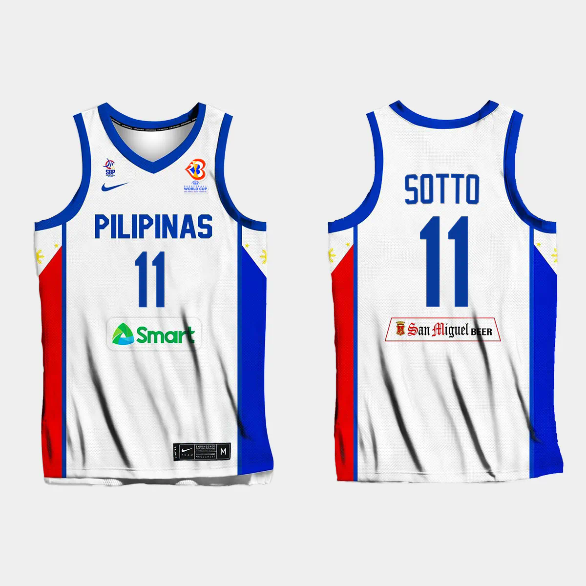 Kai Sotto Philippines Basketball 2023 FIBA World Cup White Home Jersey Kai Sotto Philippines Basketball 2023 FIBA World Cup White Home Jersey