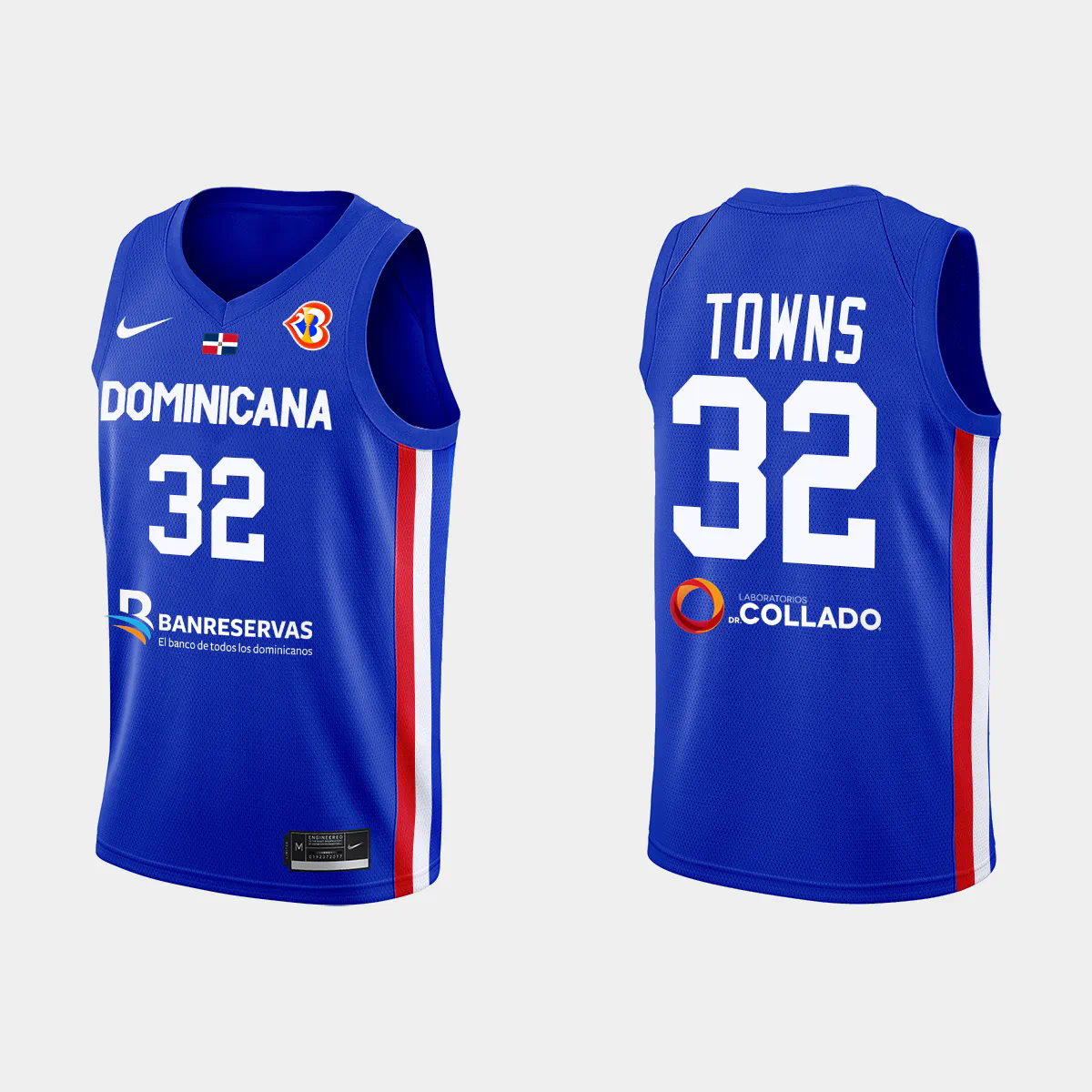 Dominican Republic Basketball Karl-Anthony Towns #32 2023 FIBA World Cup Blue Away Jersey Dominican Republic Basketball Karl-Anthony Towns #32 2023 FIBA World Cup Blue Away Jersey