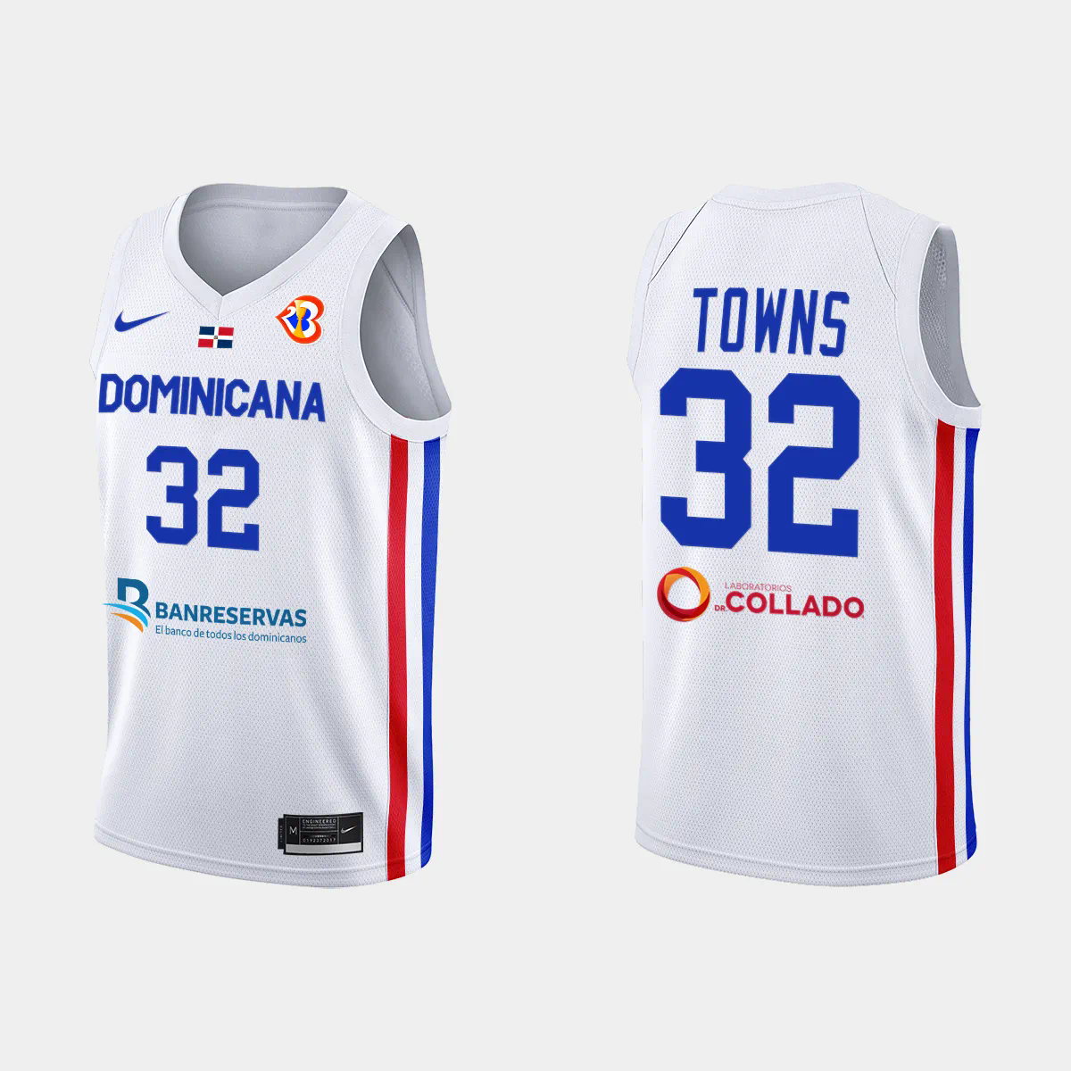 Karl-Anthony Towns Dominican Republic Basketball 2023 FIBA World Cup White Home Jersey