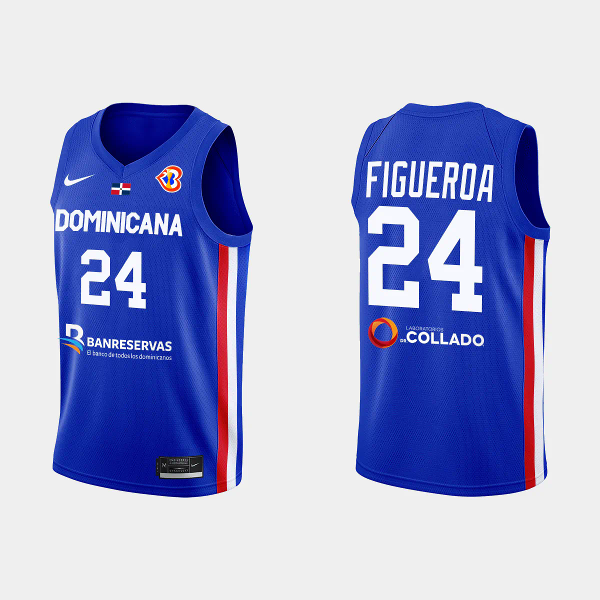 L.J. Figueroa Dominican Republic Basketball 2023 FIBA World Cup Blue Away Jersey