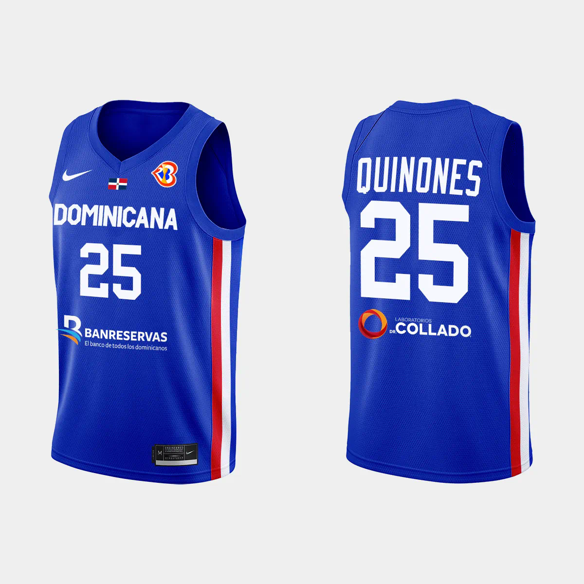 Dominican Republic Basketball Lester Quinones #25 2023 FIBA World Cup Blue Away Jersey Dominican Republic Basketball Lester Quinones #25 2023 FIBA World Cup Blue Away Jersey