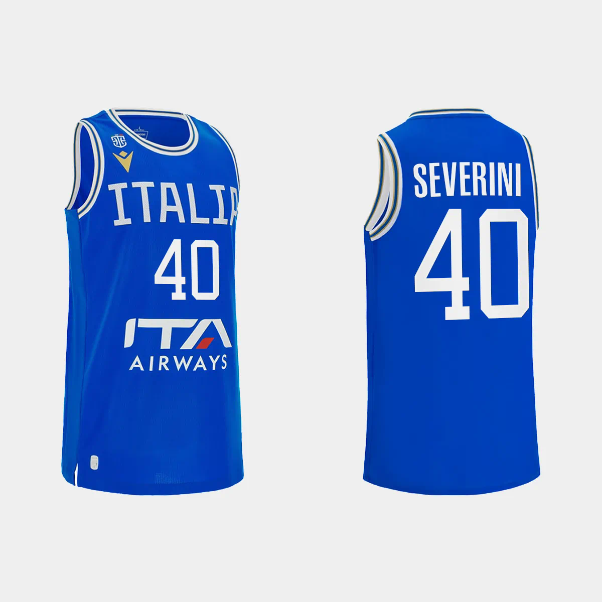 2023 FIBA World Cup Italy Basketball Luca Severini Blue Home Jersey