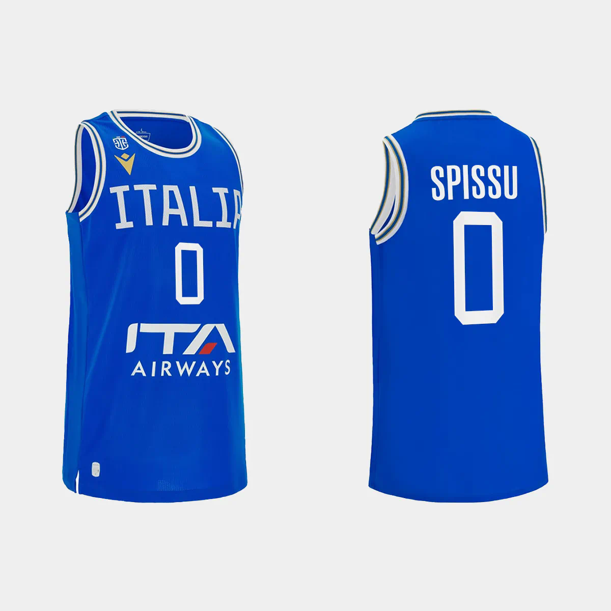 2023 FIBA World Cup Italy Basketball Marco Spissu Blue Home Jersey 2023 FIBA World Cup Italy Basketball Marco Spissu Blue Home Jersey