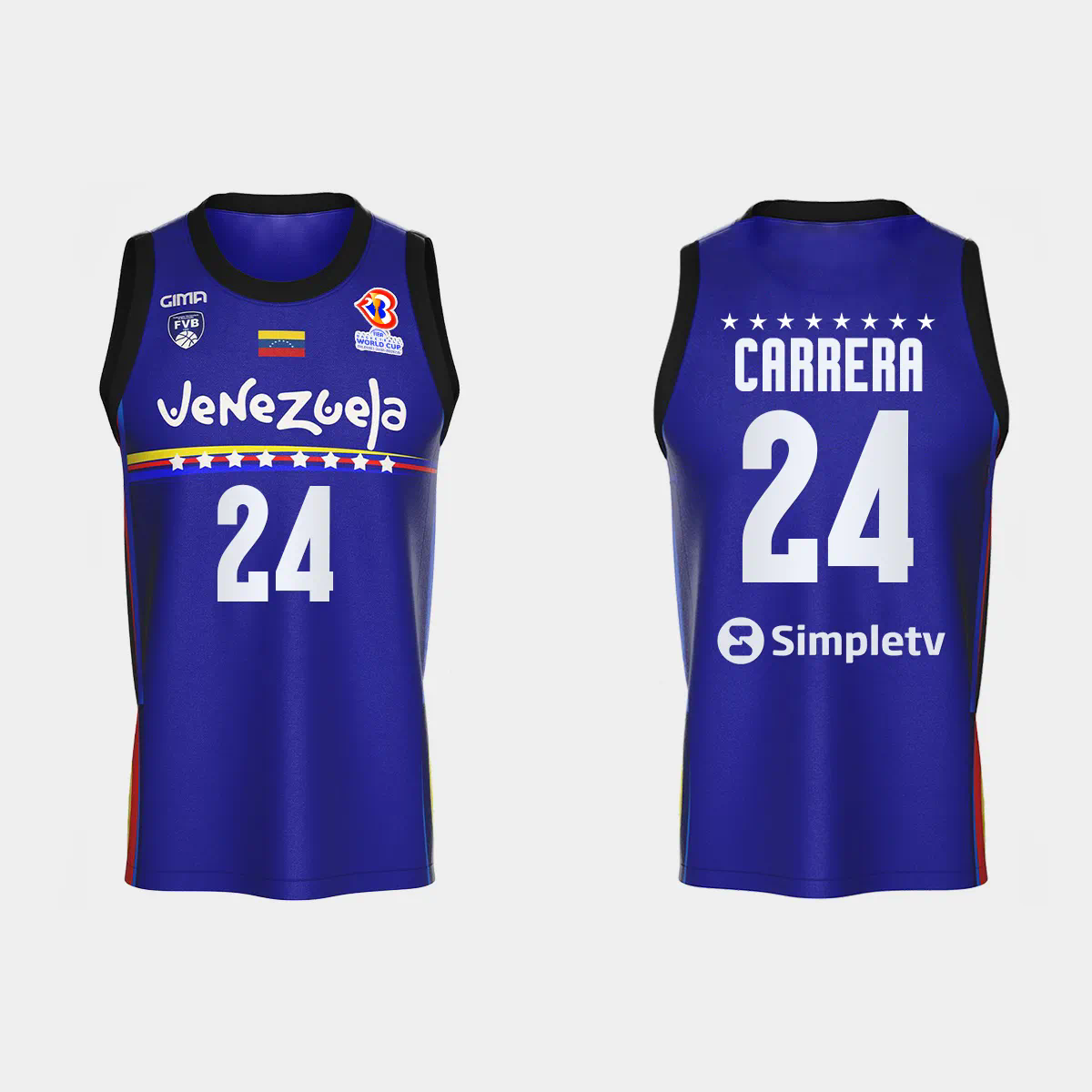 Michael Carrera Venezuela Basketball 2023 FIBA World Cup Blue Away Jersey Michael Carrera Venezuela Basketball 2023 FIBA World Cup Blue Away Jersey