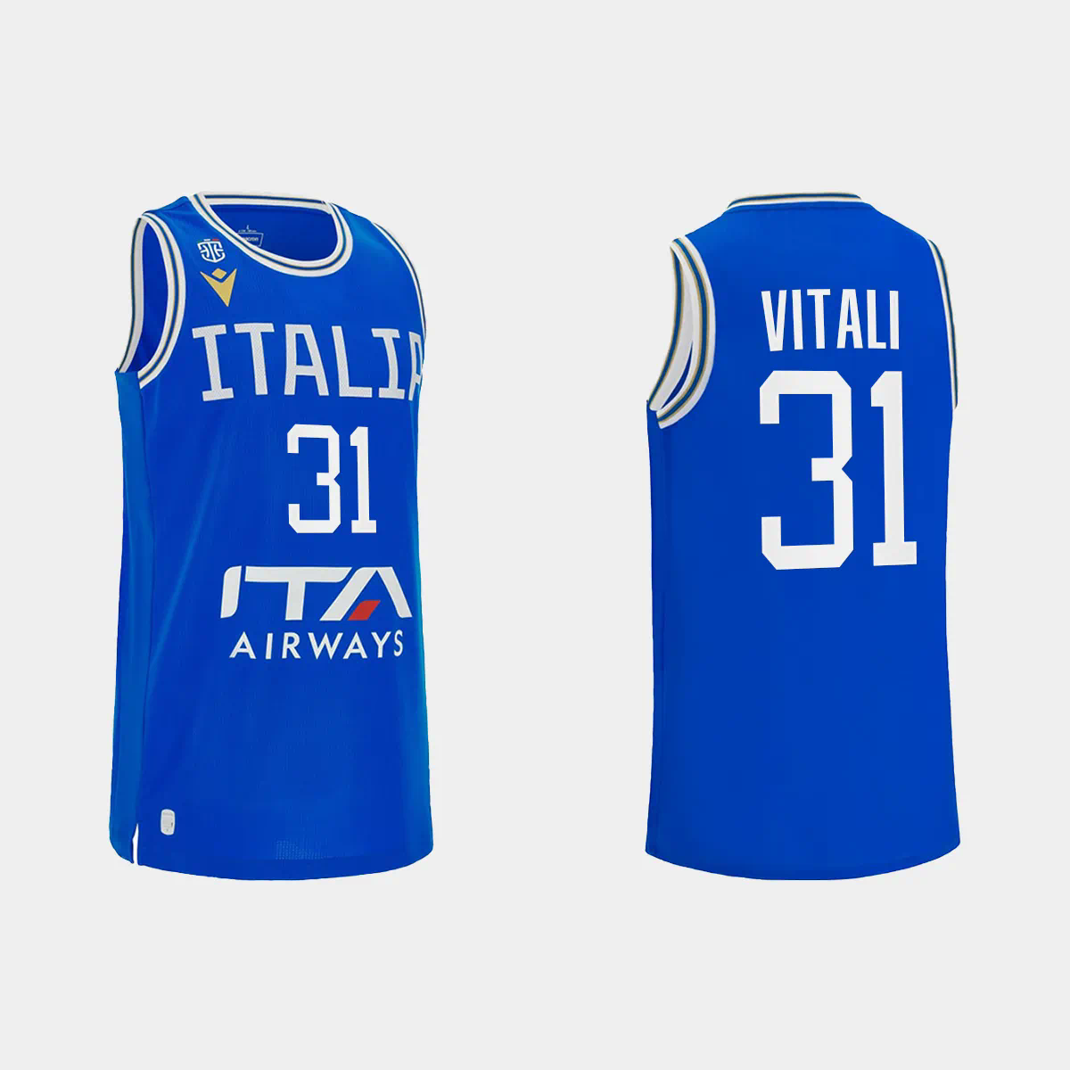 2023 FIBA World Cup Italy Basketball Michele Vitali Blue Home Jersey 2023 FIBA World Cup Italy Basketball Michele Vitali Blue Home Jersey