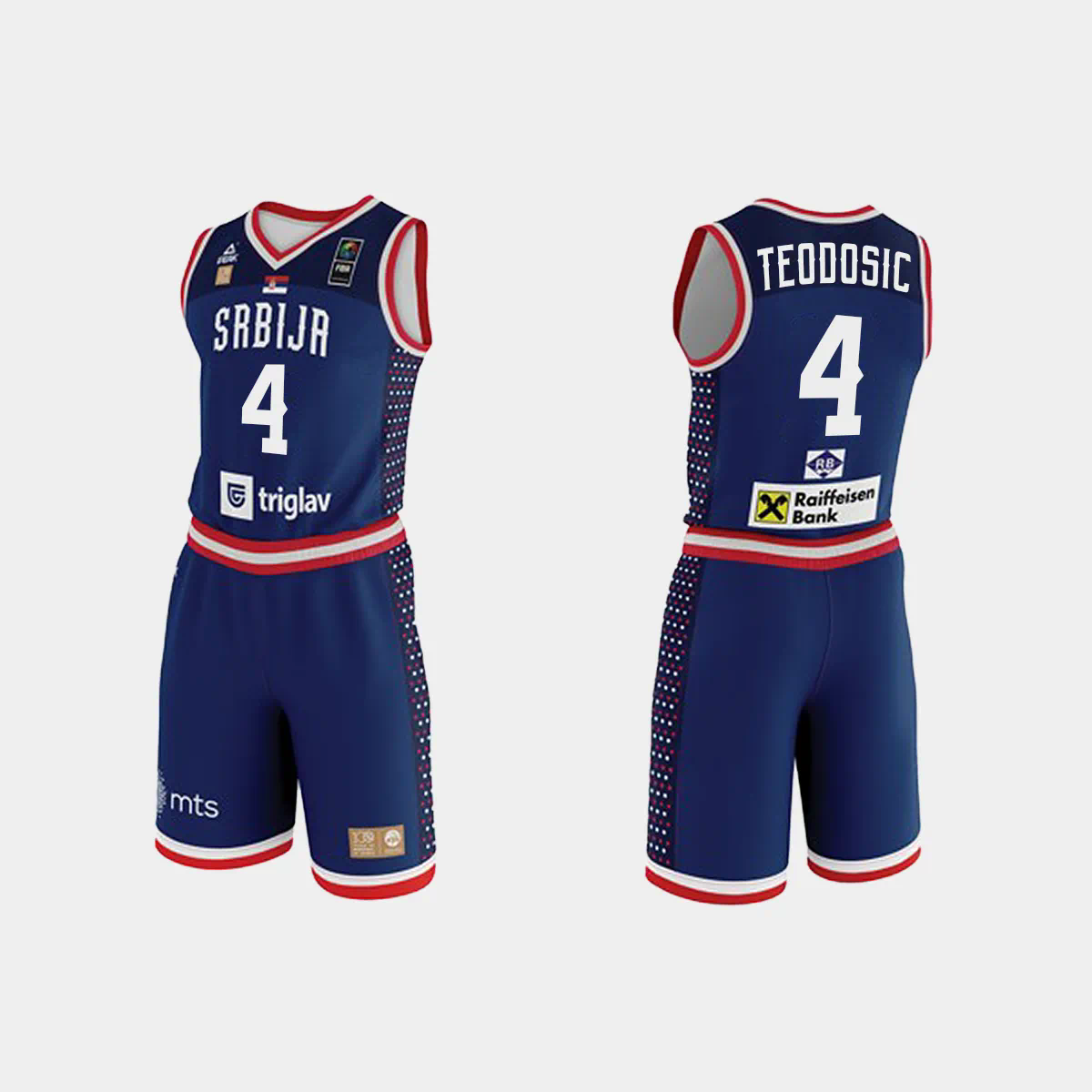 2023 FIBA Basketball World Cup Srbija Milos Teodosic Navy Jersey With Shorts