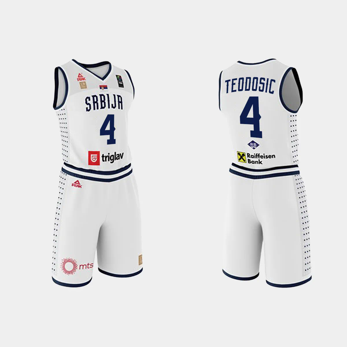 2023 FIBA Basketball World Cup Srbija Milos Teodosic White Jersey With Shorts