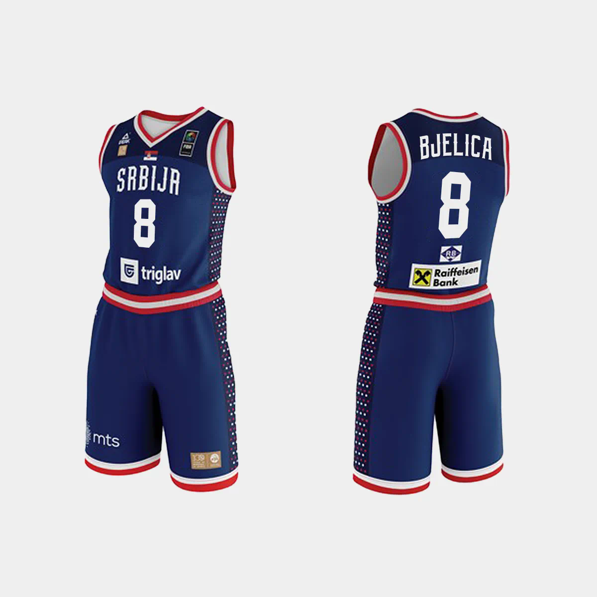 2023 FIBA Basketball World Cup Srbija Nemanja Bjelica Navy Jersey With Shorts