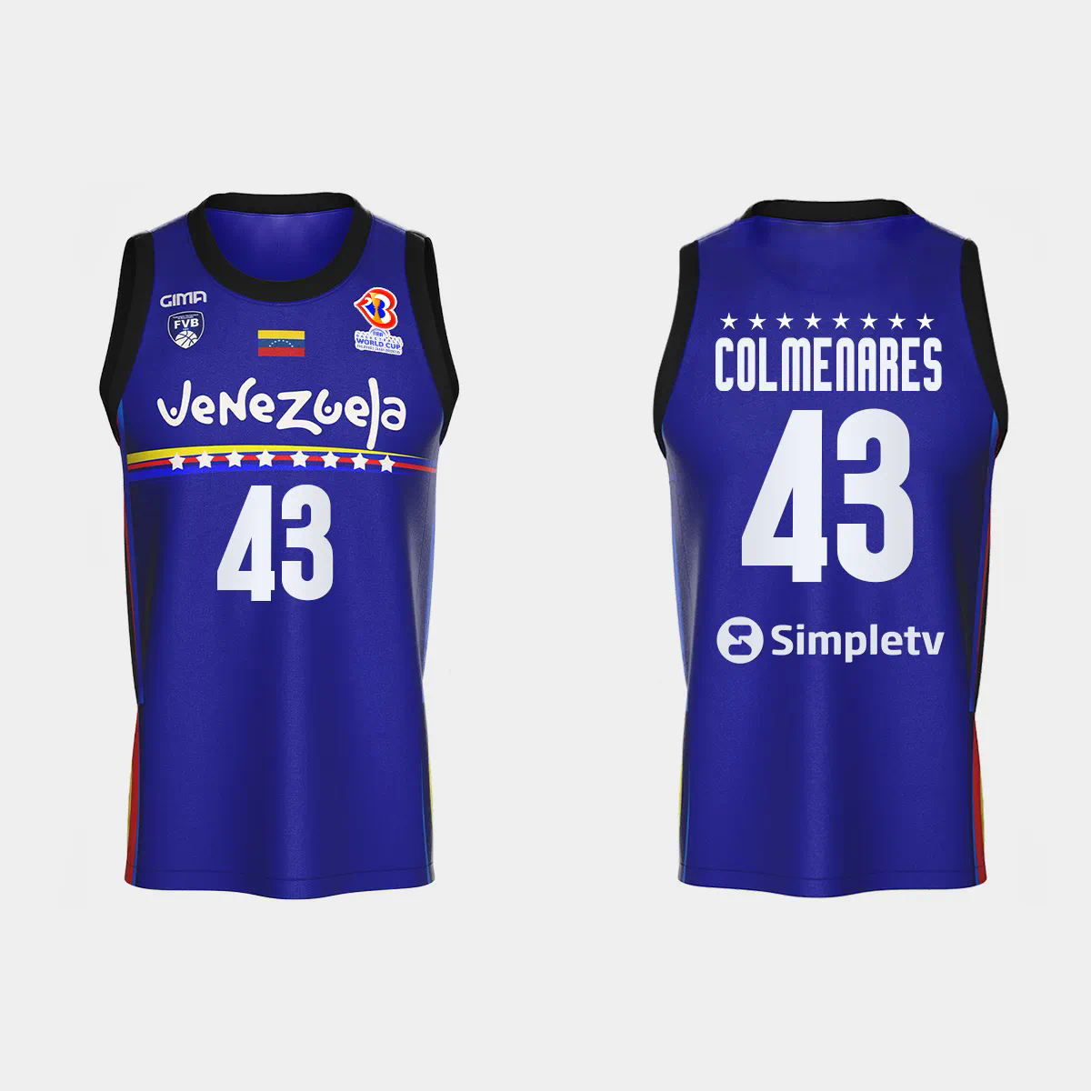 Nestor Colmenares Venezuela Basketball 2023 FIBA World Cup Blue Away Jersey Nestor Colmenares Venezuela Basketball 2023 FIBA World Cup Blue Away Jersey