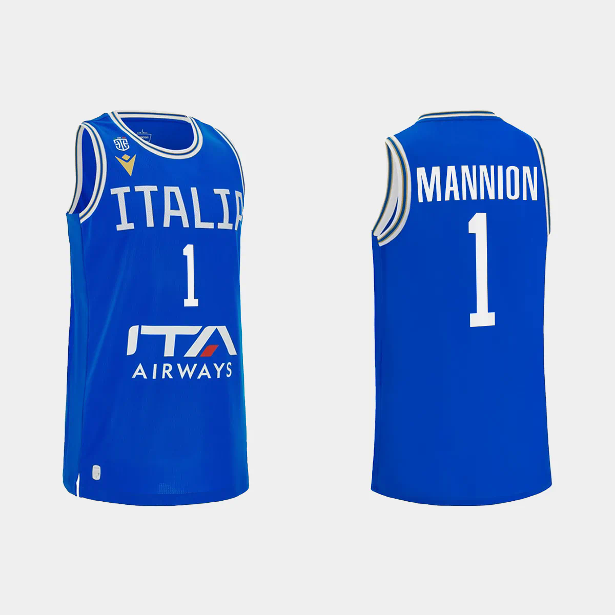 2023 FIBA World Cup Italy Basketball Nico Mannion Blue Home Jersey