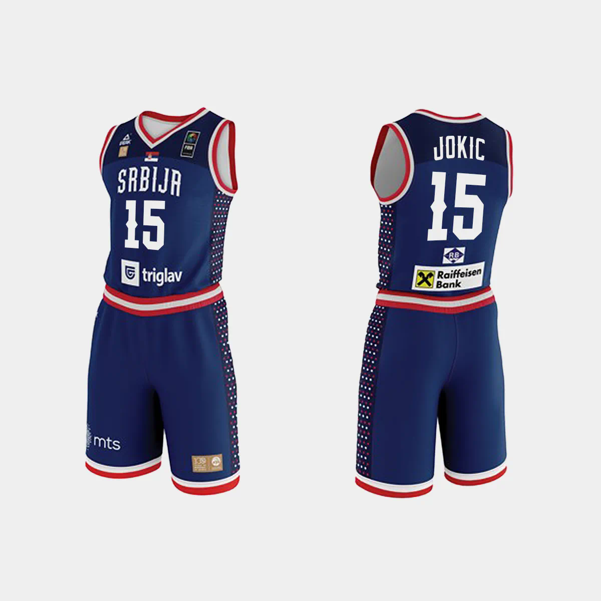 2023 FIBA Basketball World Cup Srbija Nikola Jokic Navy Jersey With Shorts