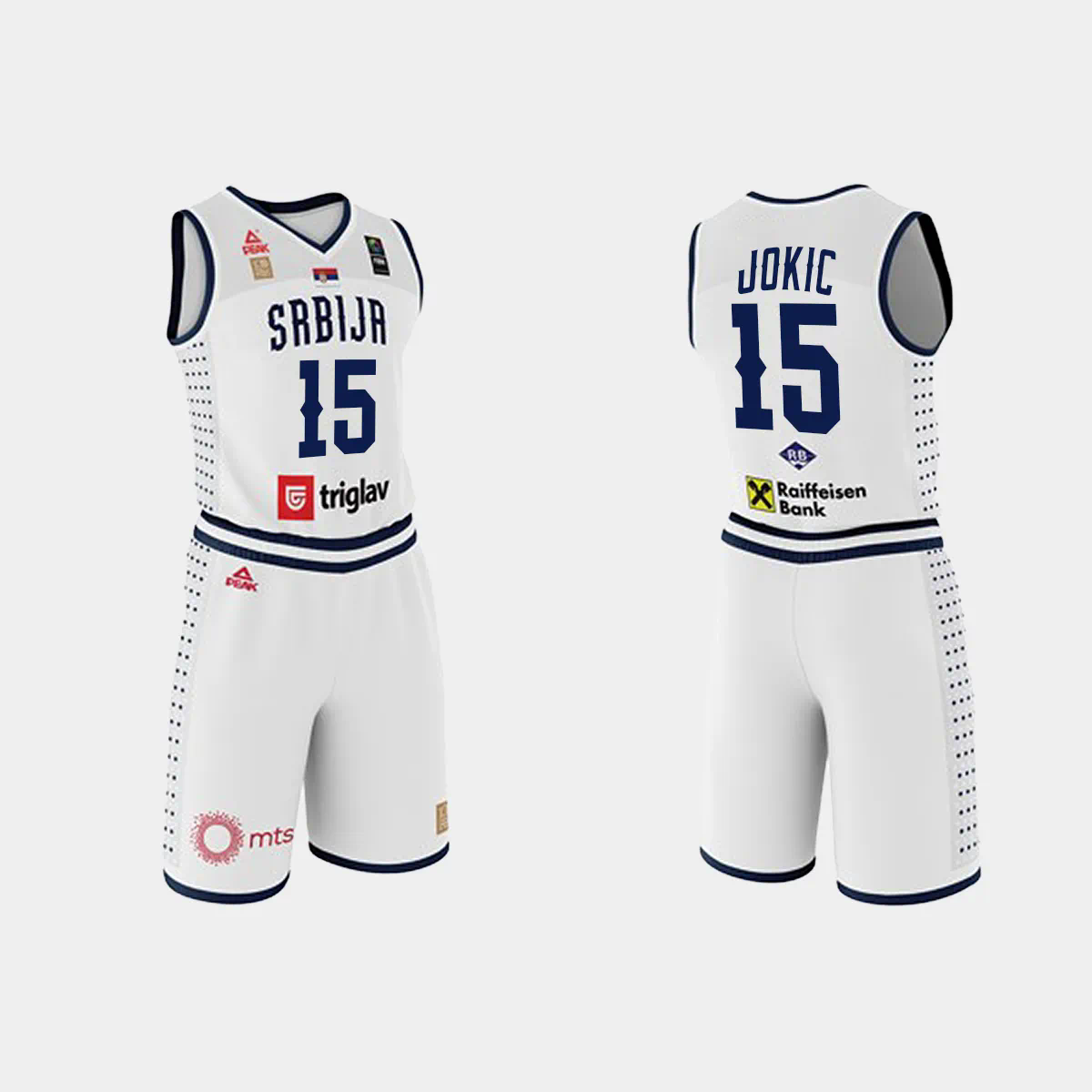 2023 FIBA Basketball World Cup Srbija Nikola Jokic White Jersey With Shorts