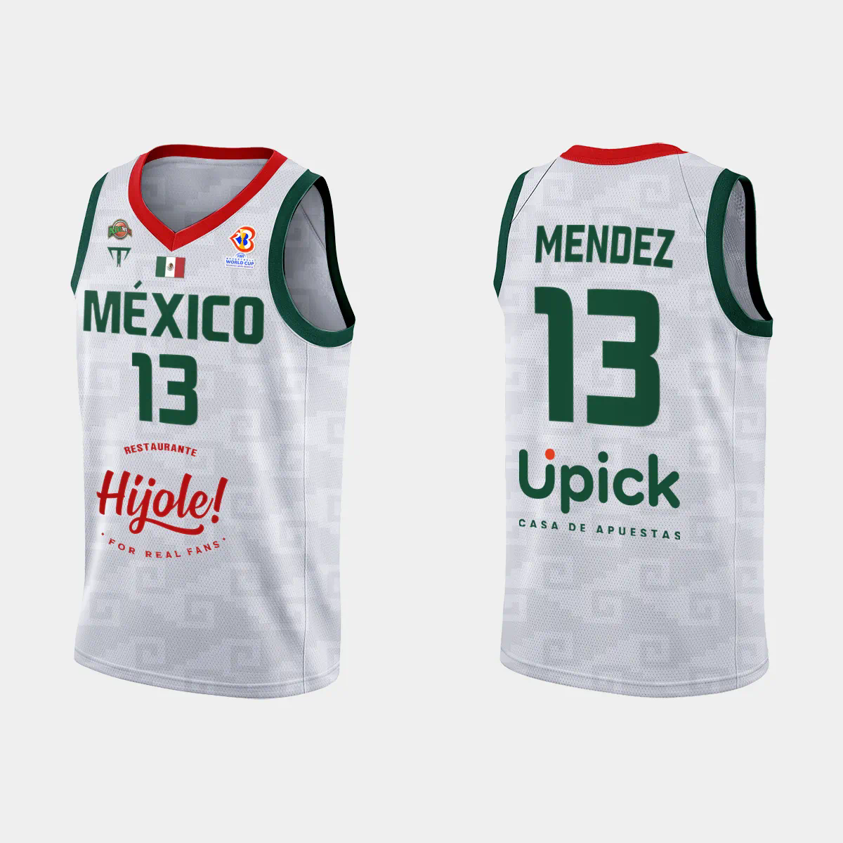 Mexico Basketball Orlandodez #13 2023 FIBA World Cup White Away Jersey Mexico Basketball Orlandodez #13 2023 FIBA World Cup White Away Jersey