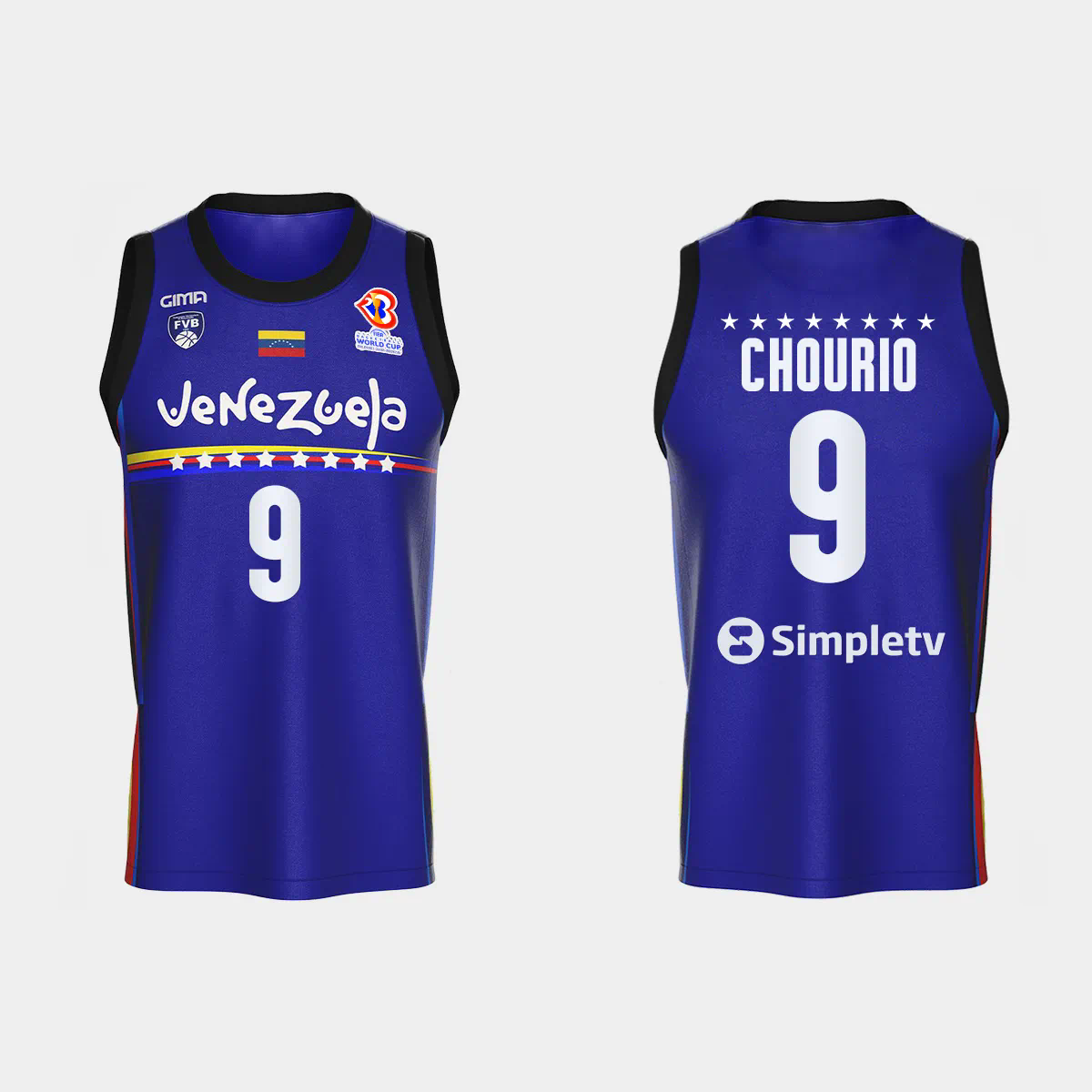Pedro Chourio Venezuela Basketball 2023 FIBA World Cup Blue Away Jersey Pedro Chourio Venezuela Basketball 2023 FIBA World Cup Blue Away Jersey