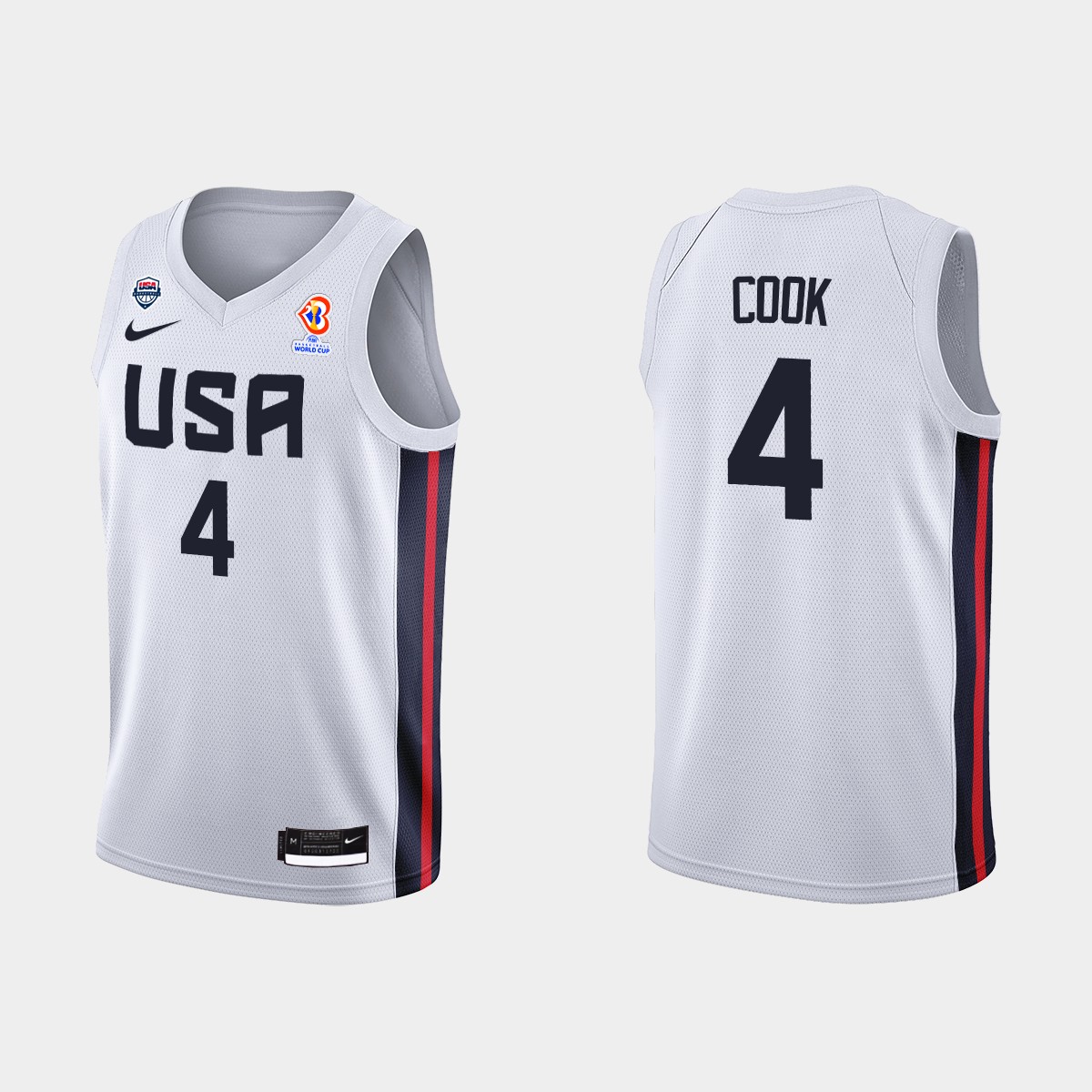 2023 FIBA Basketball World Cup USA Team Quinn Cook White Jersey
