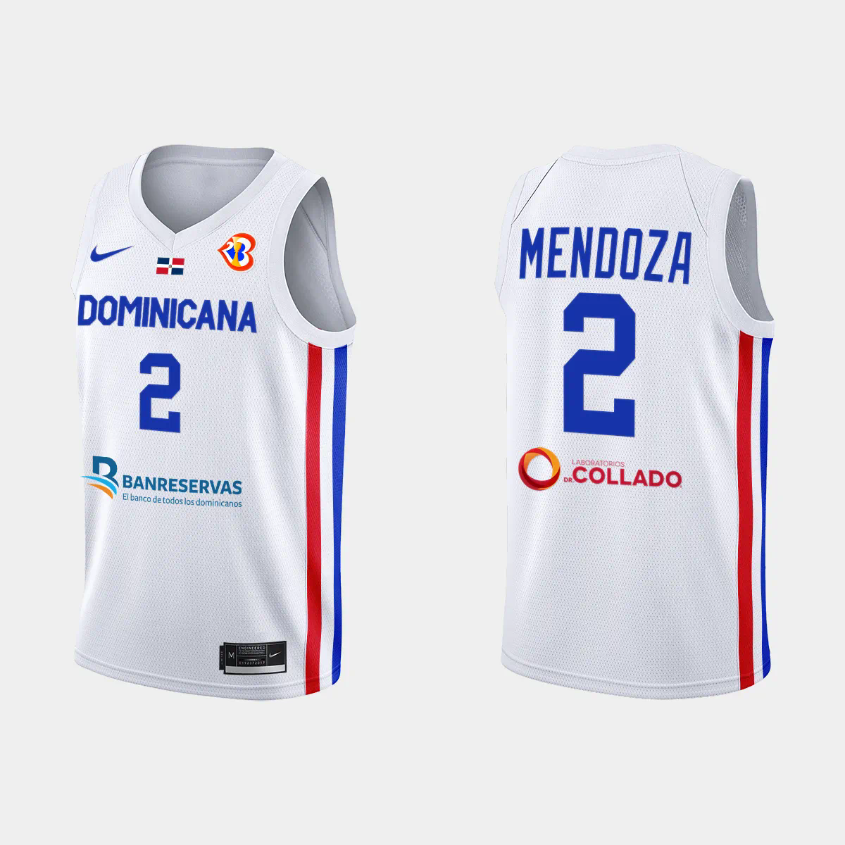 Rigobertodoza Dominican Republic Basketball 2023 FIBA World Cup White Home Jersey