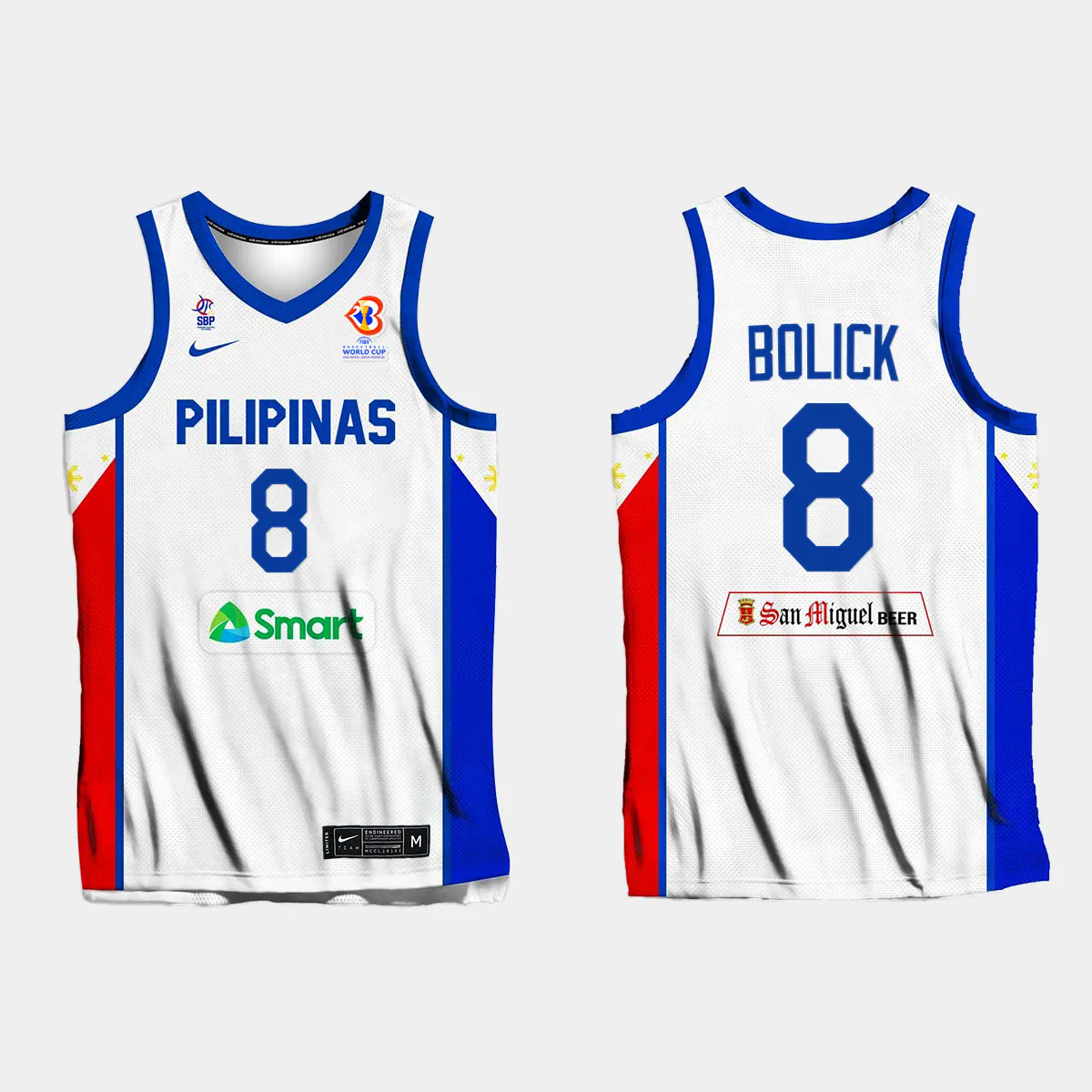 Robert Bolick Philippines Basketball 2023 FIBA World Cup White Home Jersey Robert Bolick Philippines Basketball 2023 FIBA World Cup White Home Jersey