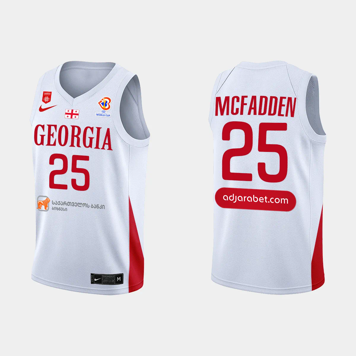 Thaddus McFadden Georgia Basketball 2023 FIBA World Cup White Home Jersey