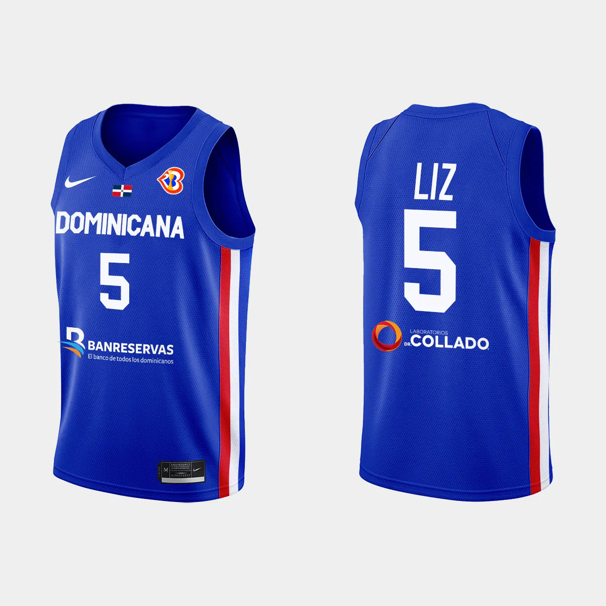 Dominican Republic Basketball Victor Liz #5 2023 FIBA World Cup Blue Away Jersey Dominican Republic Basketball Victor Liz #5 2023 FIBA World Cup Blue Away Jersey