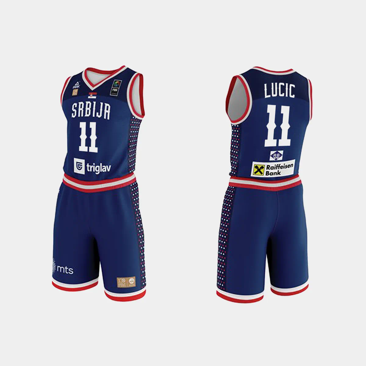 2023 FIBA Basketball World Cup Srbija Vladimir Lucic Navy Jersey With Shorts