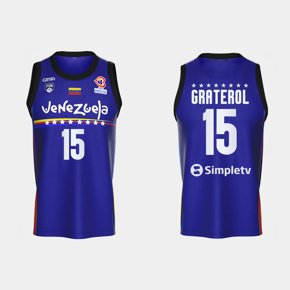 Windi Graterol Venezuela Basketball 2023 FIBA World Cup Blue Away Jersey