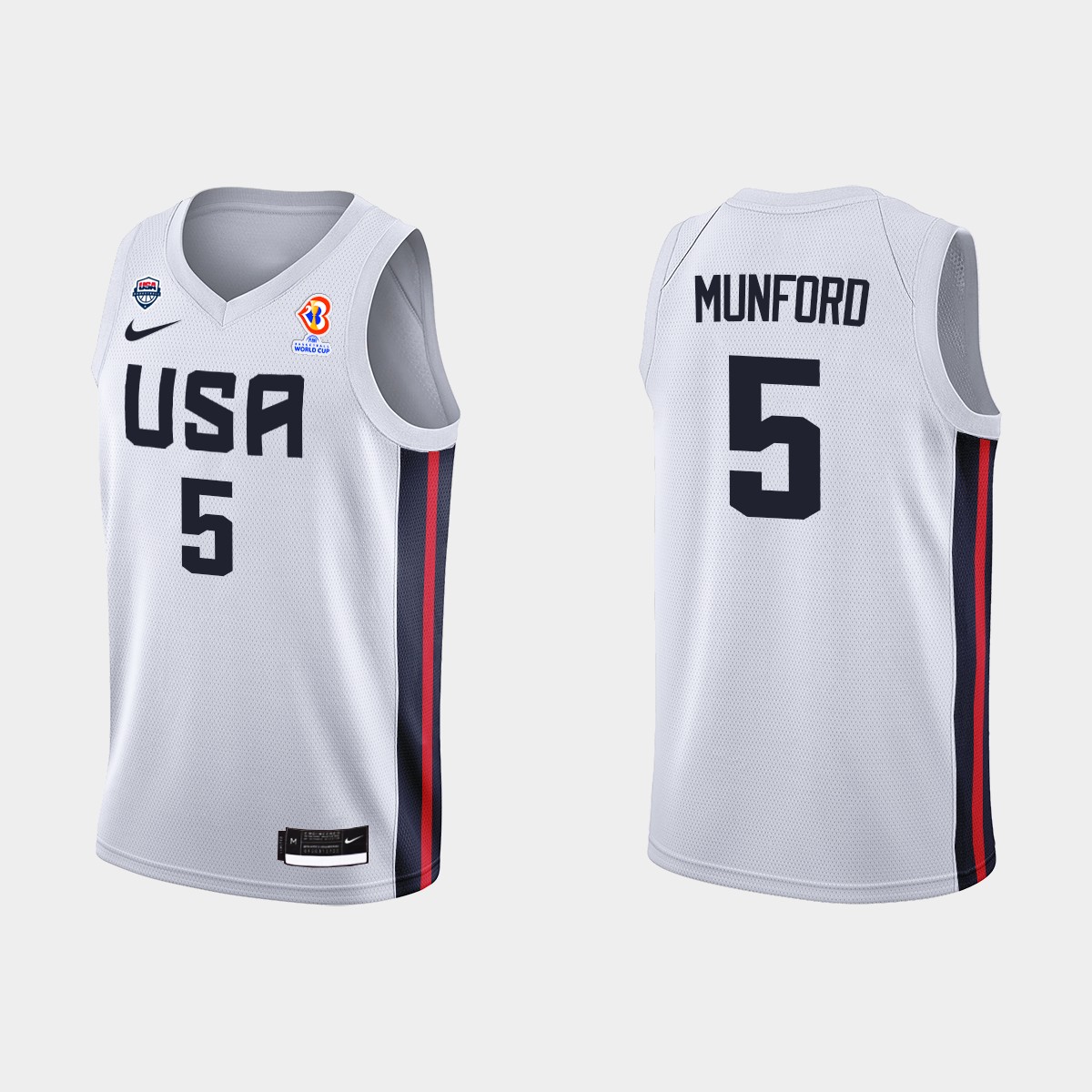 2023 FIBA Basketball World Cup USA Team Xavier Munford White Jersey