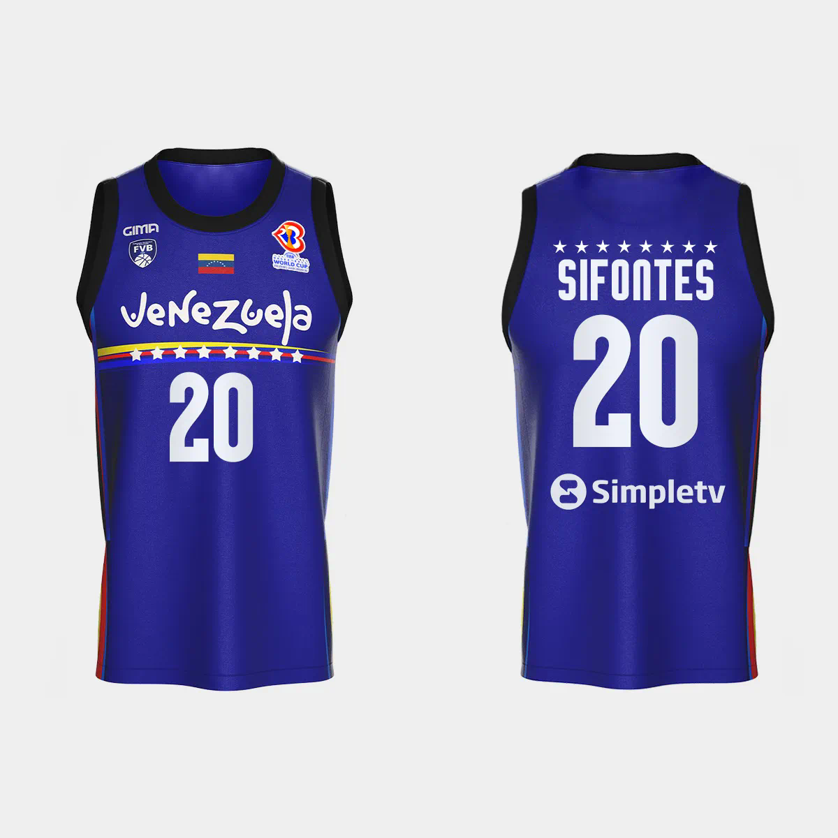 Yohanner Sifontes Venezuela Basketball 2023 FIBA World Cup Blue Away Jersey Yohanner Sifontes Venezuela Basketball 2023 FIBA World Cup Blue Away Jersey