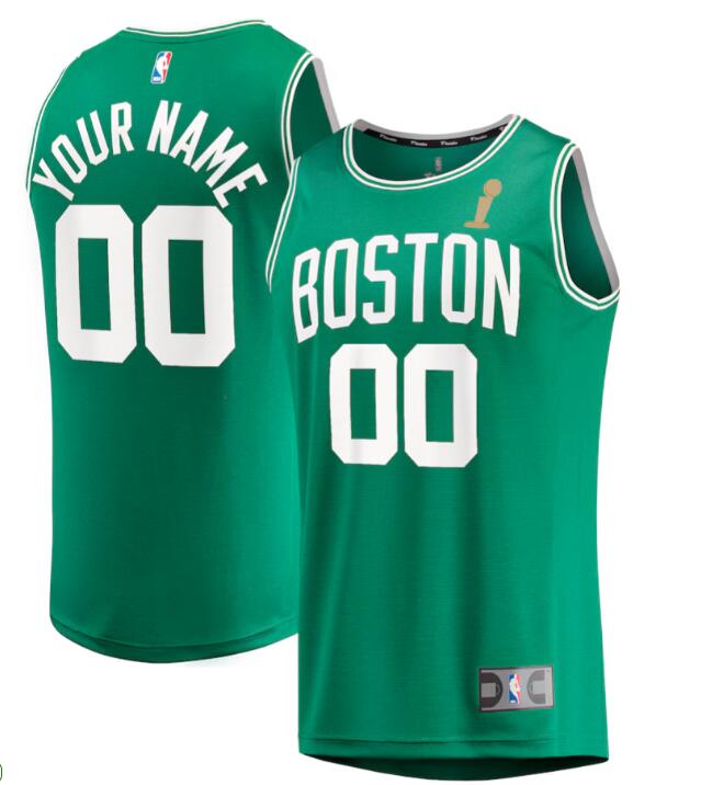 Custom 2024 Men's Boston Celtics Kelly Green NBA Finals Champions Fast Break Authentic Player Jersey Custom 2024 Men's Boston Celtics Kelly Green NBA Finals Champions Fast Break Authentic Player Jersey