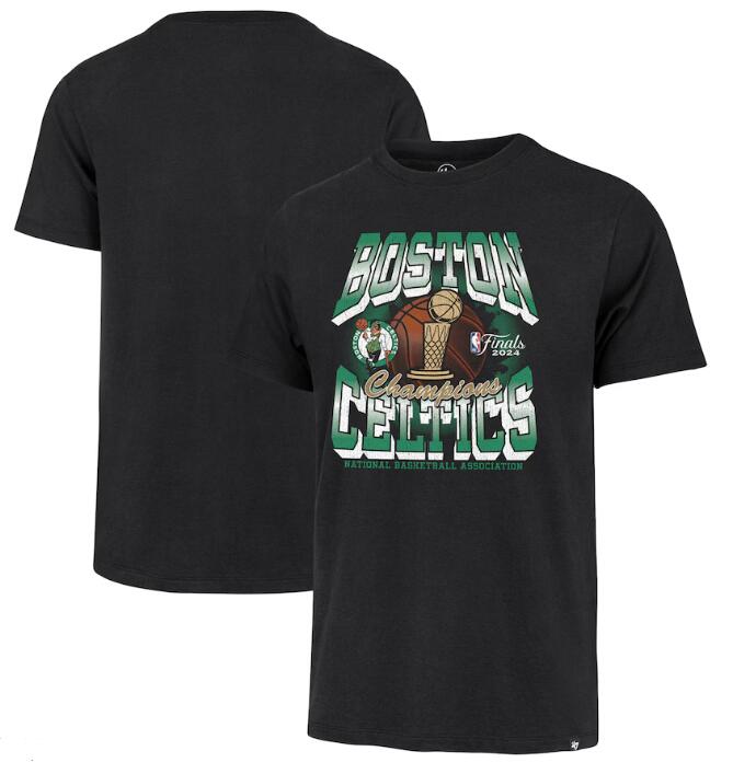 Men's Boston Celtics '47 Black 2024 NBA Finals Champions Retro Franklin T-Shirt