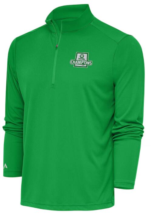 Men's Boston Celtics Antigua Kelly Green 2024 NBA Finals Champions Tribute Quarter-Zip Pullover Top