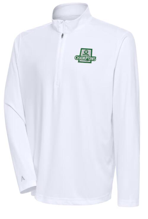 Men's Boston Celtics Antigua White 2024 NBA Finals Champions Tribute Quarter-Zip Pullover Top