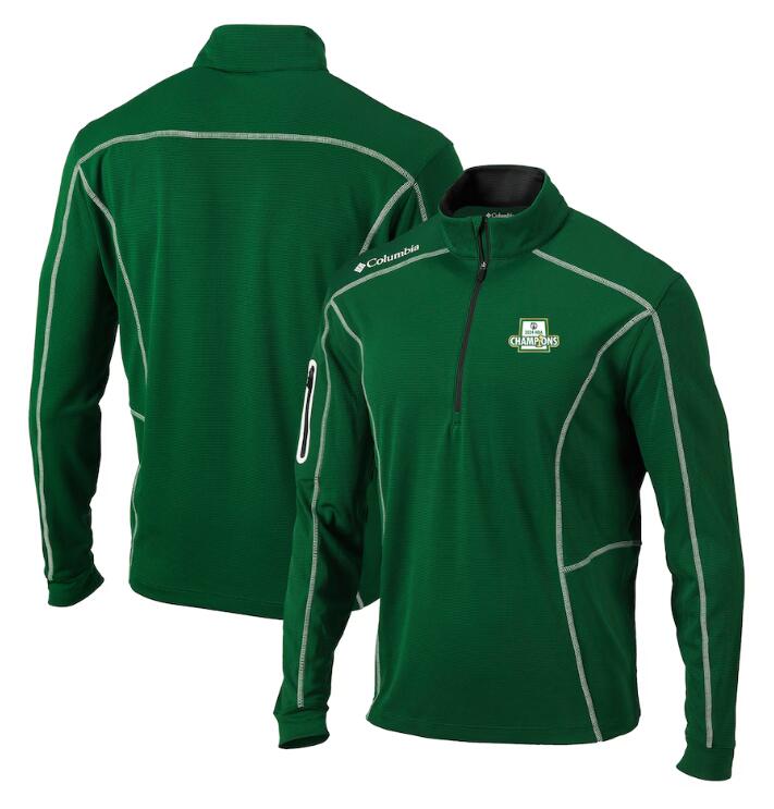 Men's Boston Celtics Columbia Kelly Green 2024 NBA Finals Champions Omni-Wick Shotgun Quarter-Zip Pullover Top