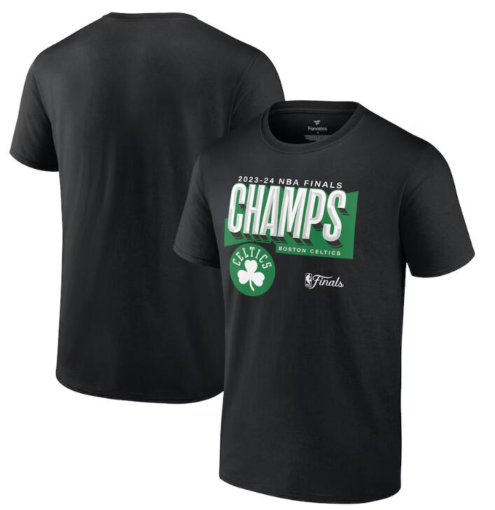 Men's Boston Celtics Black 2024 NBA Finals Champions Big & Tall Pick & Roll Defense T-Shirt