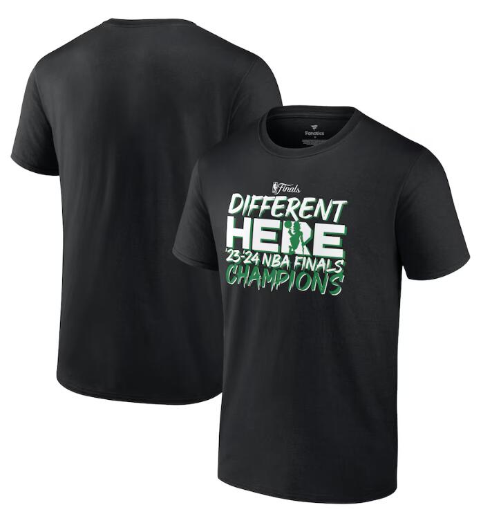 Men's Boston Celtics Black 2024 NBA Finals Champions Pump Fake Hometown Originals T-Shirt