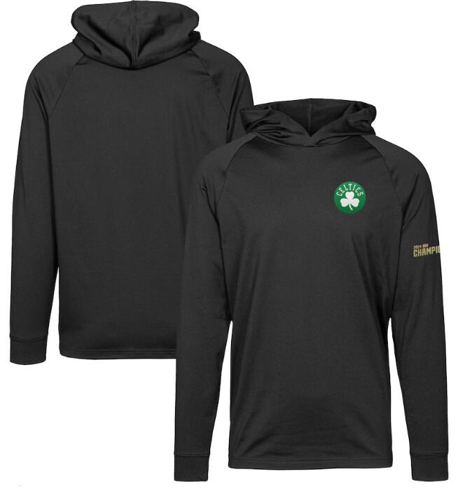Men's Boston Celtics Levelwear Black 2024 NBA Finals Champions Dimension Insignia Core Raglan Pullover Hoodie