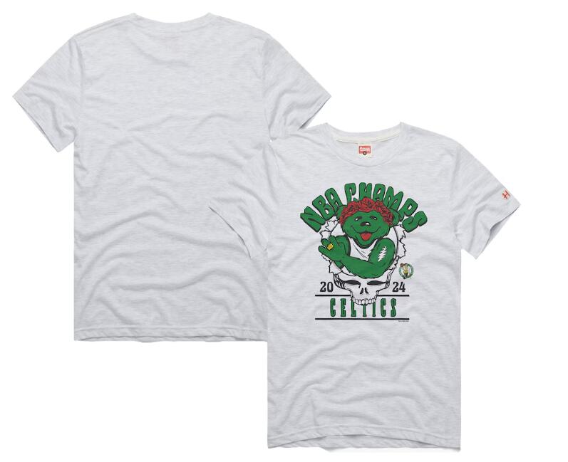Unisex Boston Celtics Homage Ash 2024 NBA Finals Champions Grateful Dead Tri-Blend T-Shirt
