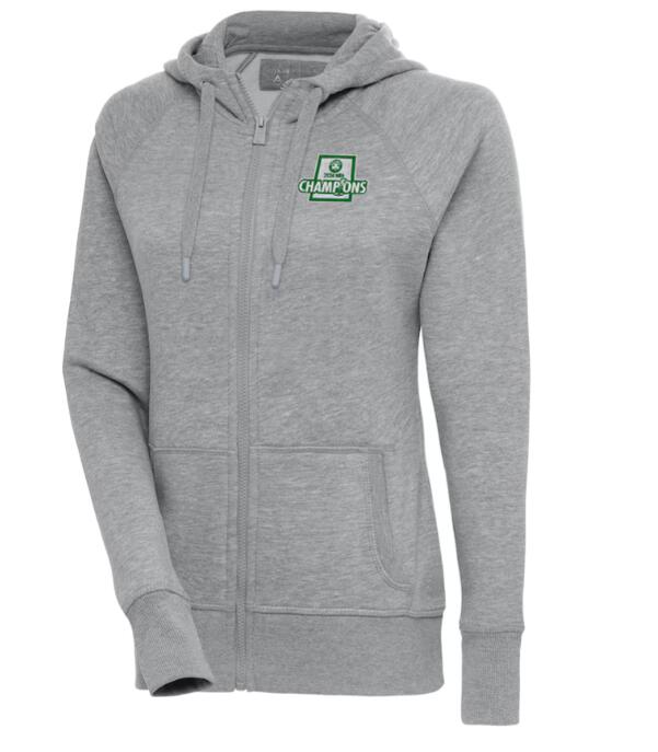 Women's Boston Celtics Antigua Heather Gray 2024 NBA Finals Champions Victory Raglan Full-Zip Jacket