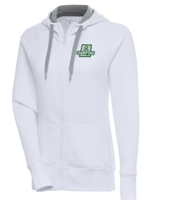 Women's Boston Celtics Antigua White 2024 NBA Finals Champions Victory Raglan Full-Zip Jacket