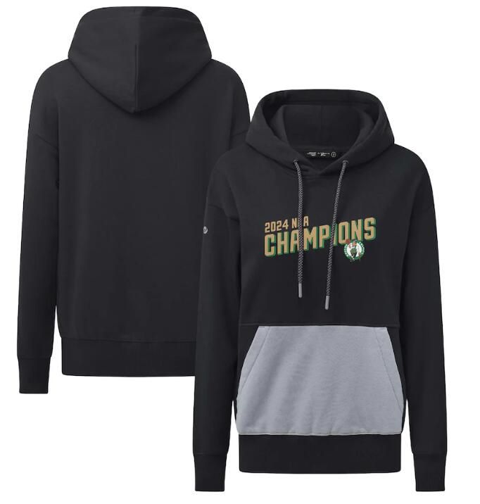 Women's Boston Celtics Levelwear Black 2024 NBA Finals Champions Bonfire Pullover Hoodie