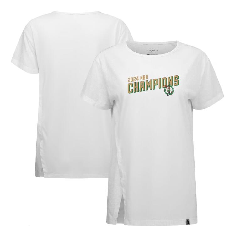 Women's Boston Celtics Levelwear White 2024 NBA Finals Champions Influx T-Shirt