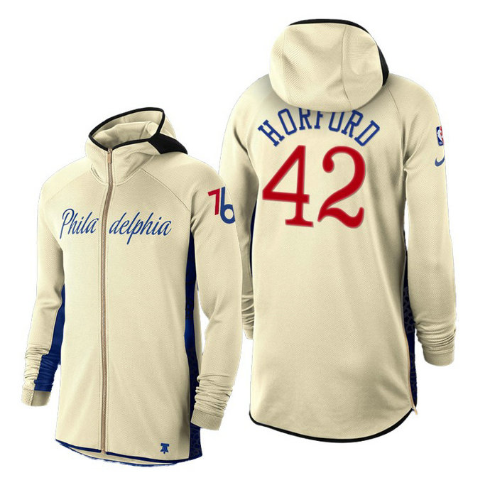 2019-20 Philadelphia 76ers Earned Edition Al Horford White Showtime Hoodie