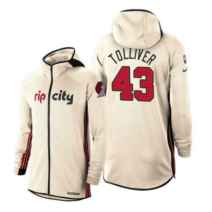 2019-20 Portland Trail Blazers Earned Edition Anthony Tolliver White Showtime Hoodie 2019-20 Portland Trail Blazers Earned Edition Anthony Tolliver White Showtime Hoodie